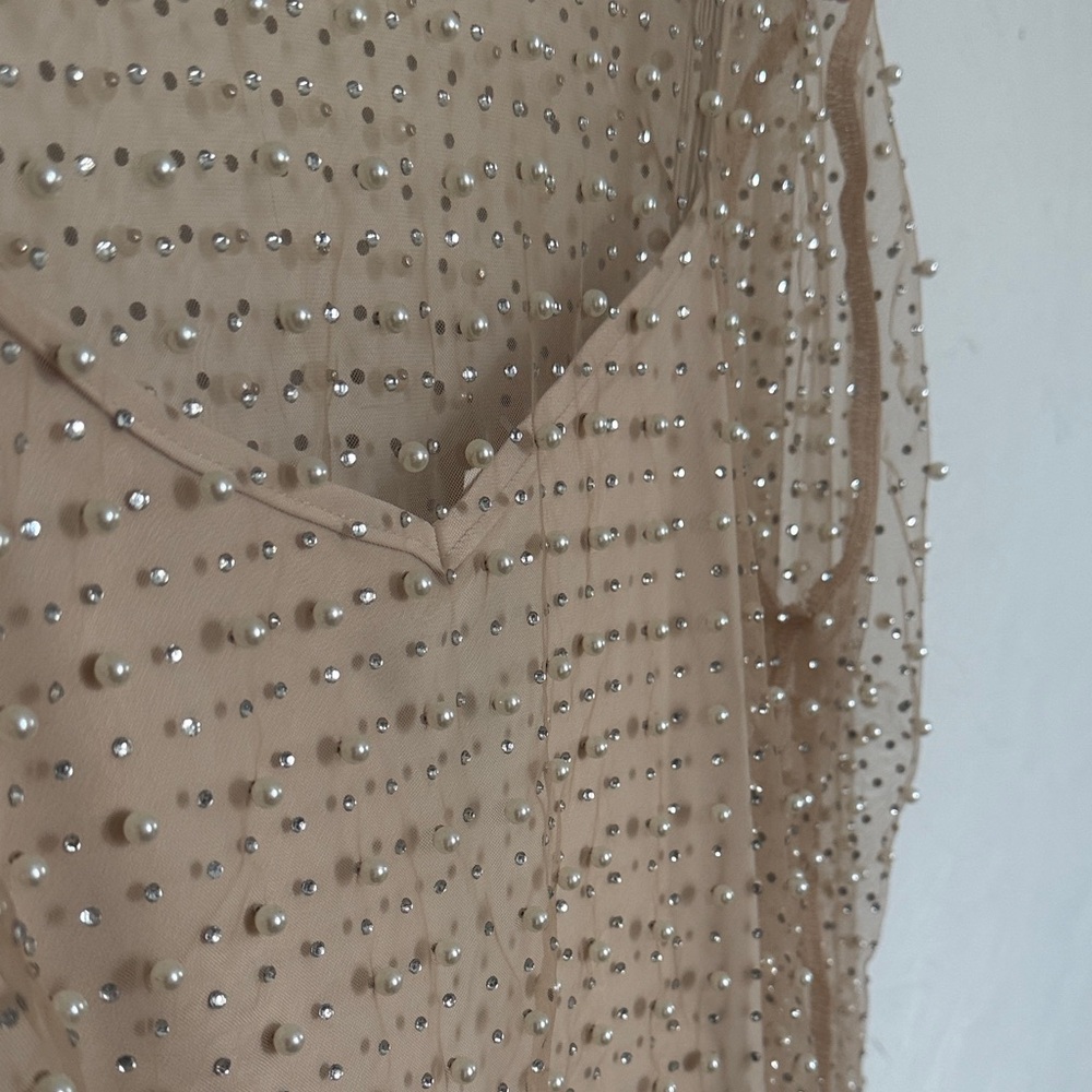 House of Harlow 1960 Beige Long Sleeve Dress
